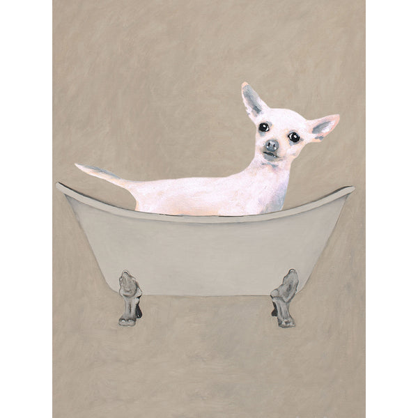 Chihuahua in bathtub Art Print by Coco de Paris