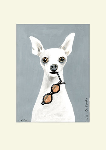 Chihuahua with spectacles original painting by Coco de Paris