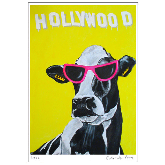 Hollywood Cow Art Print by Coco de Paris