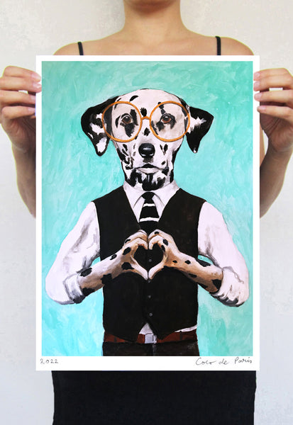 Dalmatian fingerheart Art Print by Coco de Paris