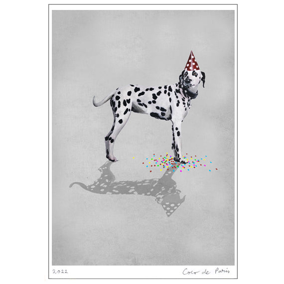 Party Dalmatian  Art Print by Coco de Paris
