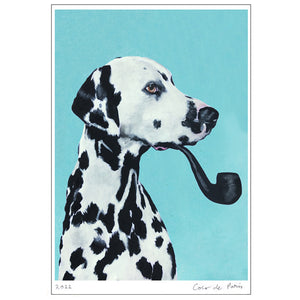 Dalmatian smoking pipe Art Print by Coco de Paris