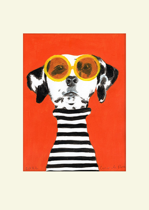 Dalmatian with sunglasses original painting by Coco de Paris