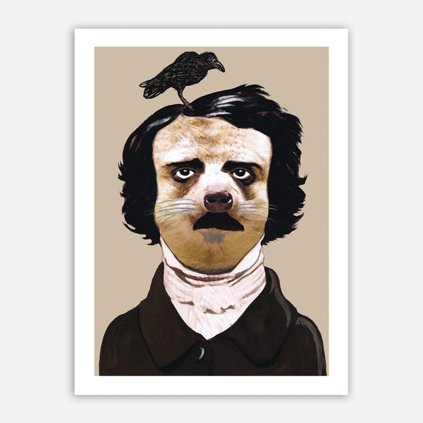 Edgar Allan Poe dog Art Print by Coco de Paris