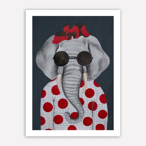 Vintage elephant woman Art Print by Coco de Paris