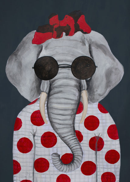 Vintage elephant woman Art Print by Coco de Paris