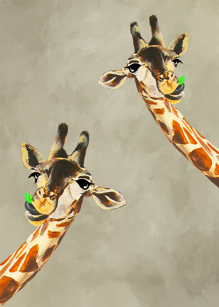 Funny Giraffes Art Print by Coco de Paris