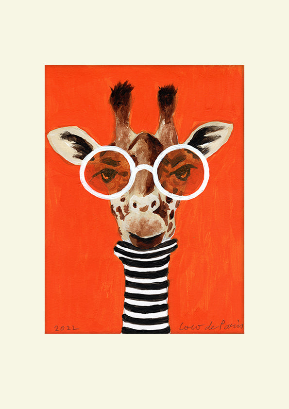 Stripy Giraffe original painting by Coco de Paris