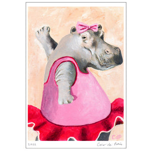 Hippopotamus dancer Art Print by Coco de Paris