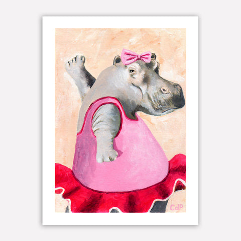 Hippopotamus dancer Art Print by Coco de Paris