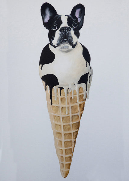 French Bulldog Icecream Art Print by Coco de Paris