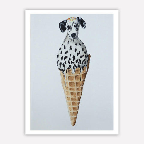 Dalmatian Icecream Art Print by Coco de Paris