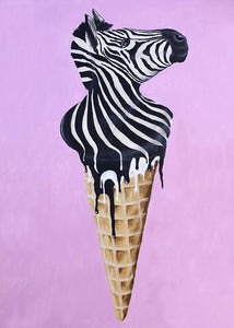 Zebra Icecream original canvas painting by Coco de Paris