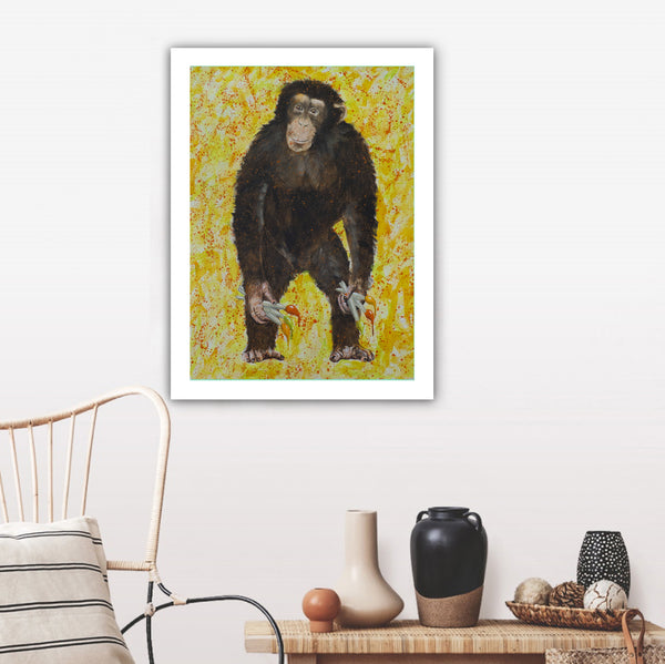 Monkey artist Art Print by Coco de Paris