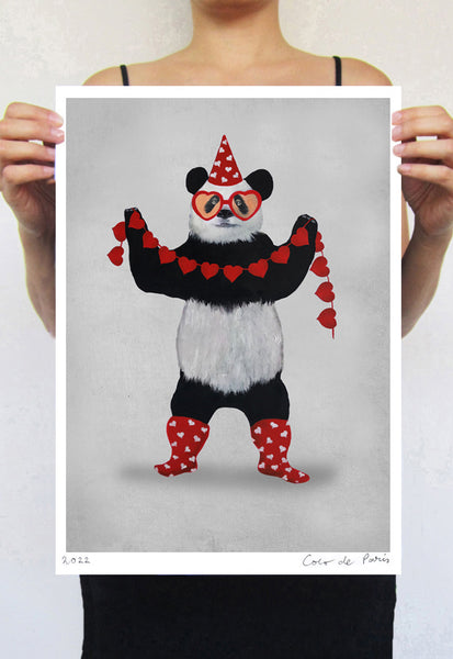 Party Panda Art Print by Coco de Paris