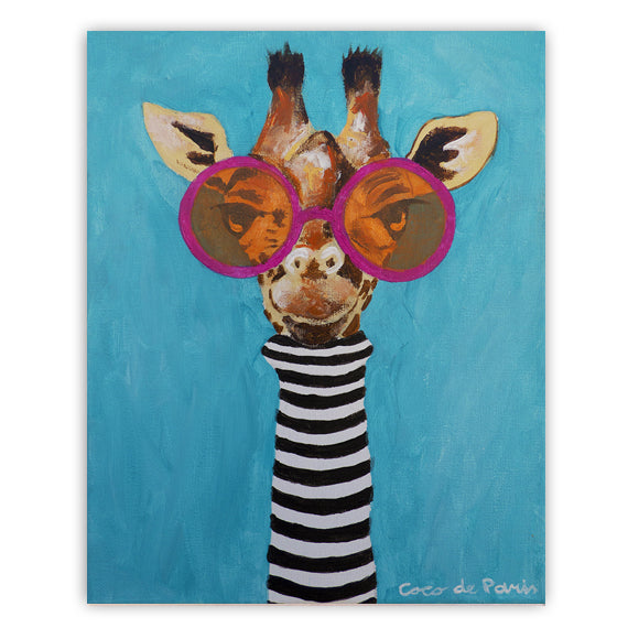 Stripy Giraffe original canvas painting