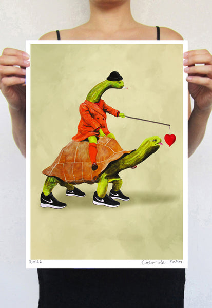 Turtle love Art Print by Coco de Paris