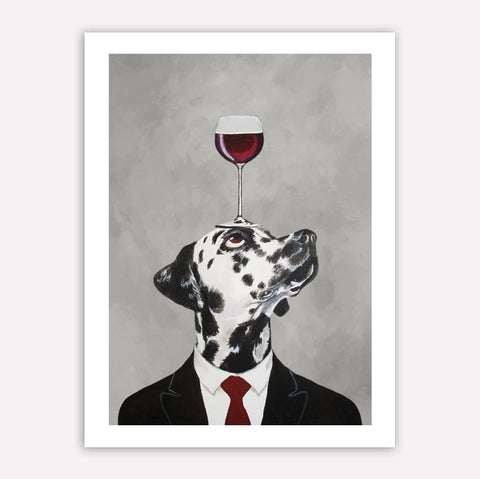 Dalmatian with wineglass Art Print by Coco de Paris
