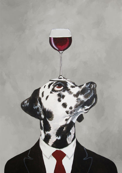 Dalmatian with wineglass Art Print by Coco de Paris