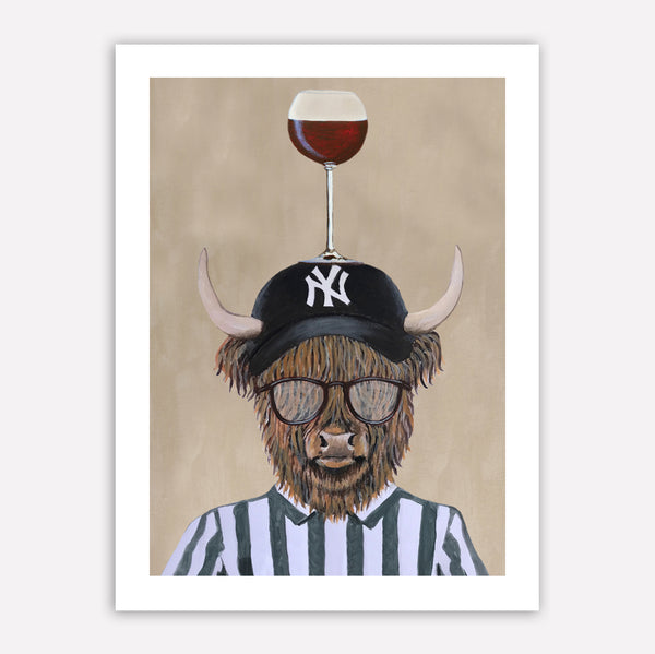 Yak with wineglass Art Print by Coco de Paris
