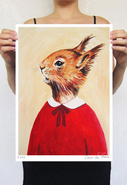 Squirrel Art Print by Coco de Paris
