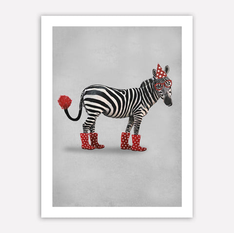 Party Zebra Art Print by Coco de Paris