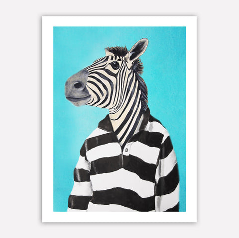 Stripy Zebra Marc Jacobs Art Print by Coco de Paris