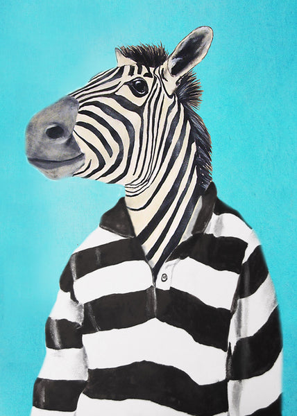 Stripy Zebra Marc Jacobs Art Print by Coco de Paris
